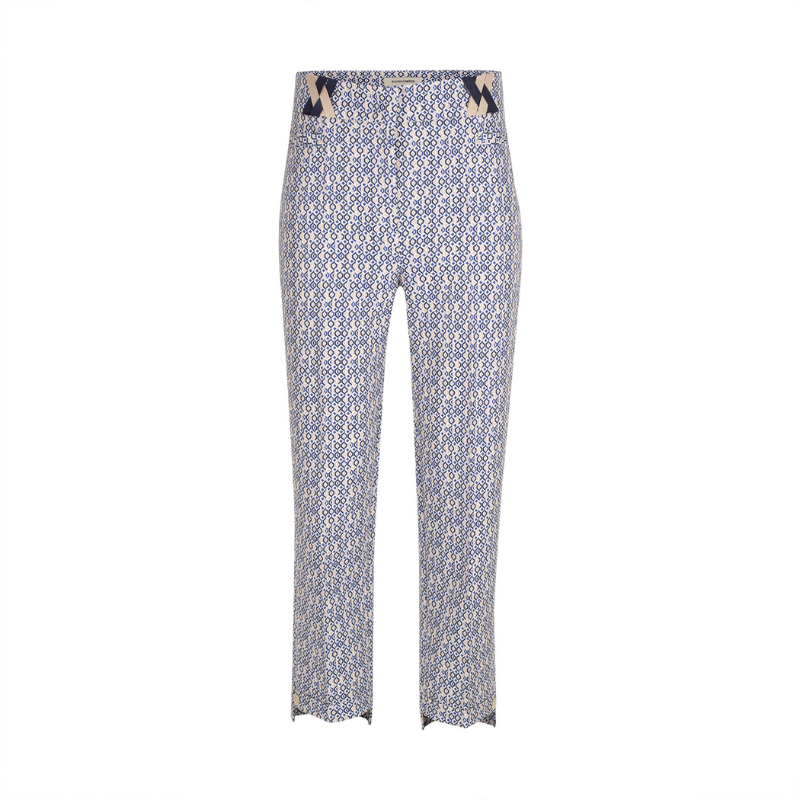 Calça Clássica Mar padrão azul - SILVINA CAMPOS