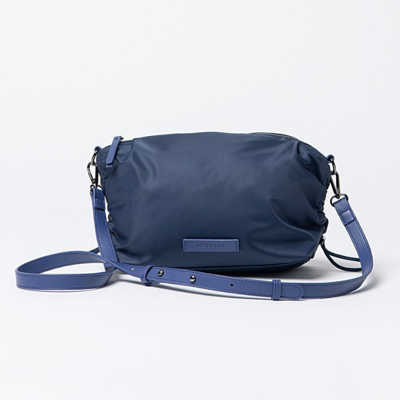 Mala de ombro de nylon franzido com fecho Navy - SURKANA