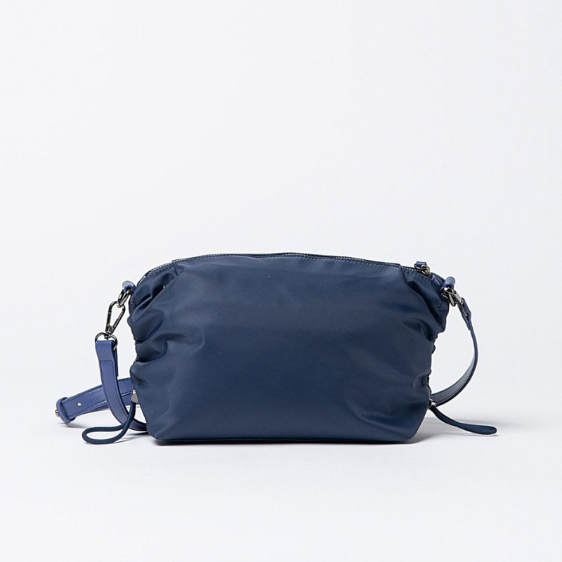 Mala de ombro de nylon franzido com fecho Navy - SURKANA