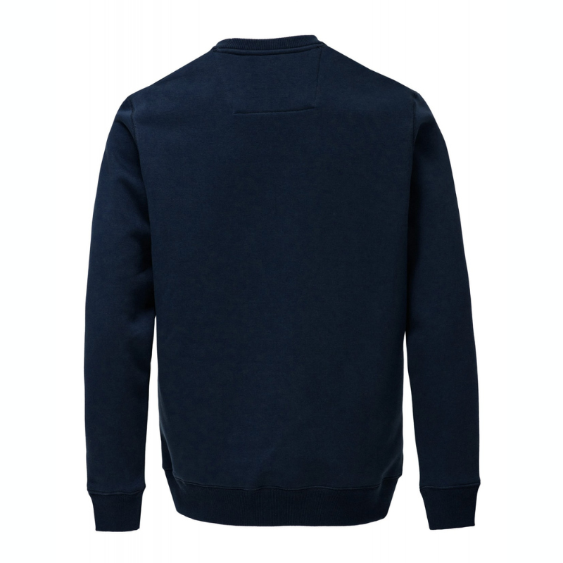 Sweatshirt cardada, em marinho, de mangas compridas. Decote redondo, punhos e cintura são canelados. Detalhe de branding com relevo no peito.
Composição: 57%Algodão + 43% Poliéster. Aplicações: 95%Algodão + 5%Elastano