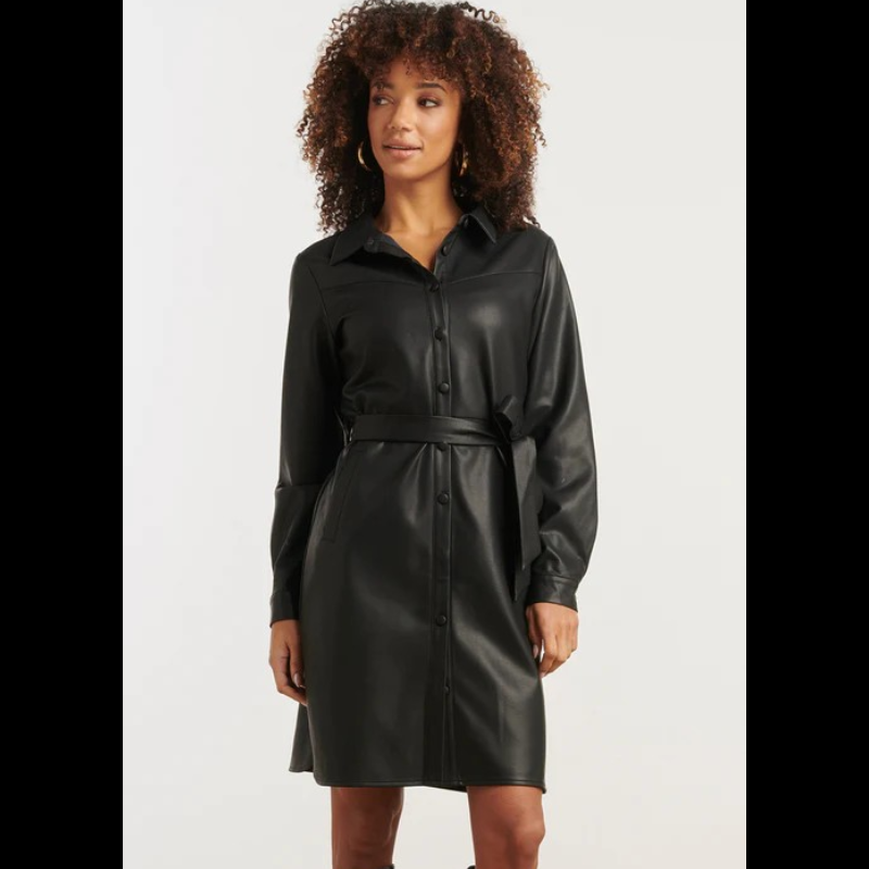 Vestido camiseiro preto - SMASHED LEMON