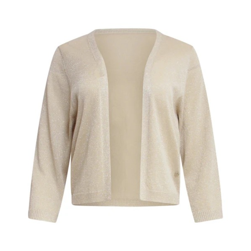 Bolero de malha de mangas 3/4. Bolero em tons areia com brilho Lurex que lhe confere um toque de glamour e elegância.
Composição: 85%Viscose + 15%Lurex