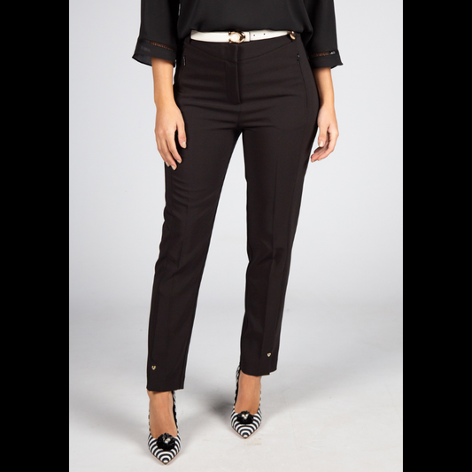 Calças de corte clássico em preto - SILVINA CAMPOS