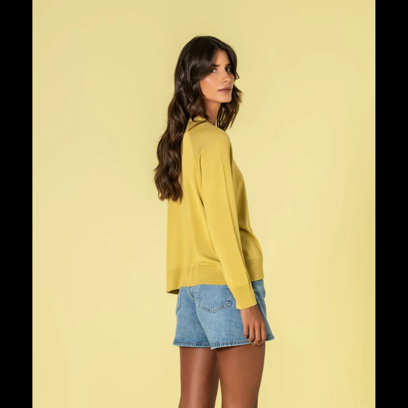 Peça versátil em malha fina premium, esta camisola apresenta um decote redondo subtil que realça a elegância do design. O corte descontraído proporciona liberdade de movimento sem comprometer a definição da silhueta. Disponível no tom pistácio, um matiz sofisticado que se integra facilmente em múltiplas combinações. Construída para durabilidade e conforto duradouro, é uma base essencial para um guarda-roupa contemporâneo e funcional.