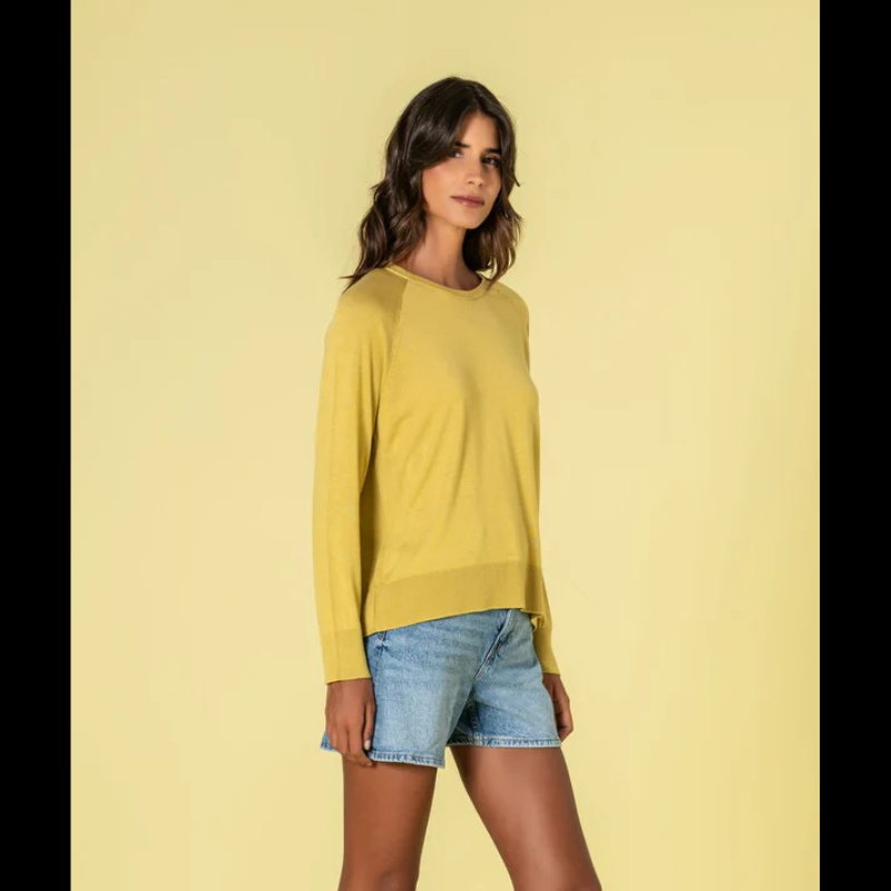 Peça versátil em malha fina premium, esta camisola apresenta um decote redondo subtil que realça a elegância do design. O corte descontraído proporciona liberdade de movimento sem comprometer a definição da silhueta. Disponível no tom pistácio, um matiz sofisticado que se integra facilmente em múltiplas combinações. Construída para durabilidade e conforto duradouro, é uma base essencial para um guarda-roupa contemporâneo e funcional.
