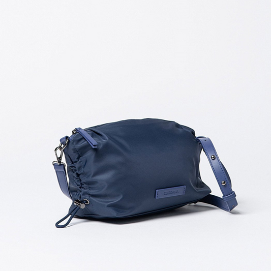 Mala de ombro de nylon franzido com fecho Navy - SURKANA