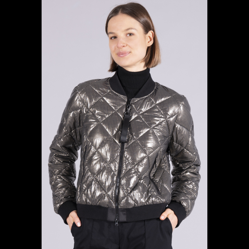 Casaco bomber preto e dourado - GREEN GOOSE